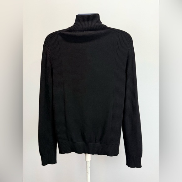 CALVIN KLEIN Men's Black mock neck 1/4 zip pullover sweater size L - Picture 8 of 14